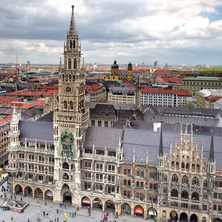 Town hall at the Marienplatz in Munich, Germanyのeditorial素材