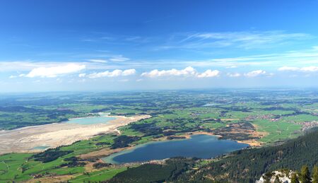 Aerial landscape of beautiful Bavarian valley, Germany.の写真素材