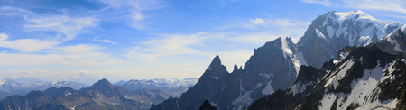 Mont Blanc panoramic landscape, Italyの写真素材