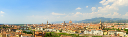 Panoramic landscape of Florence city with Florence Cathedral in the Florence, Italy.のeditorial素材