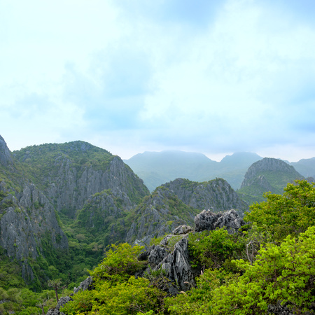 Beautiful mountain jungles in Khao Sam Roi Yot National Parkの写真素材