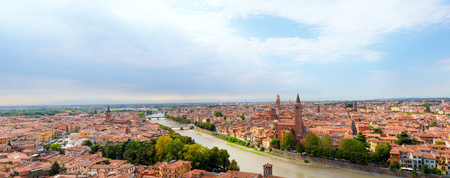 Beautiful panoramic cityscape of Verona cityの写真素材