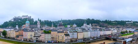 Aerial panoramic view of the historic city of Salzburgのeditorial素材