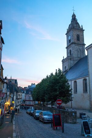 Beautiful street view at the Vannes historical center, Brittany, France.のeditorial素材