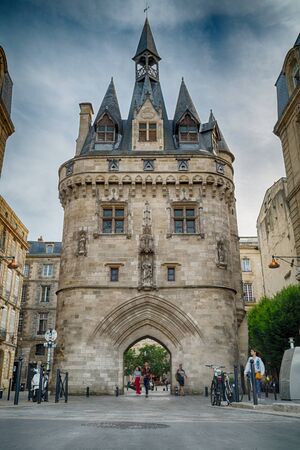 Amazing Gate Cailhau (Porte Cailhau) in the Bordeaux city, France. Bordeaux is the worlds major wine industry capital.のeditorial素材
