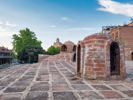 Abanotubani - ancient district of Tbilisi, Georgia, known for its sulfuric baths.の写真素材