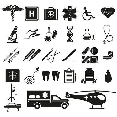 Medicine icons setのイラスト素材