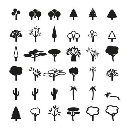 Set of tree icons のイラスト素材