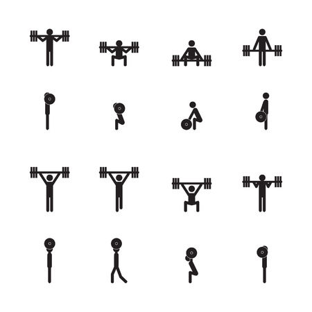 Weightlifting icon setのイラスト素材