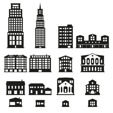 Buildings - buildings icon set のイラスト素材