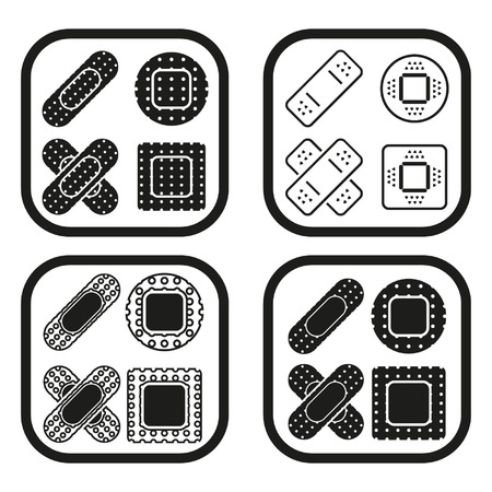 Bandage icon - four variationsのイラスト素材