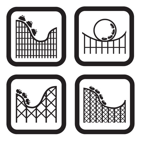 Roller coaster icon in four variationsのイラスト素材