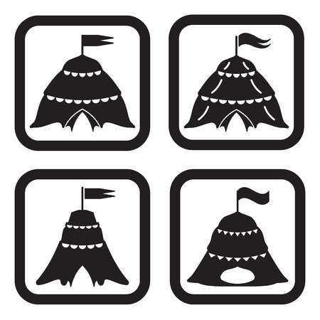 Circus icon in four variationsのイラスト素材