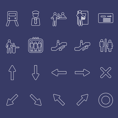 Metro or subway thin icons setのイラスト素材