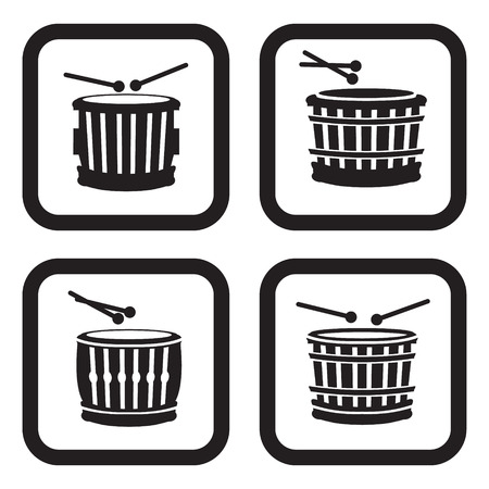 Drum icon in four variationsのイラスト素材