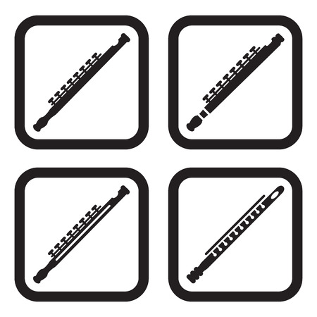 Flute icon in four variationsのイラスト素材