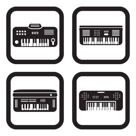Synthesizer icon in four variationsのイラスト素材