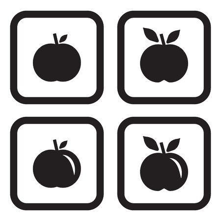 Apple icon in four variationsのイラスト素材