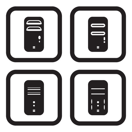 Computer icon in four variationsのイラスト素材