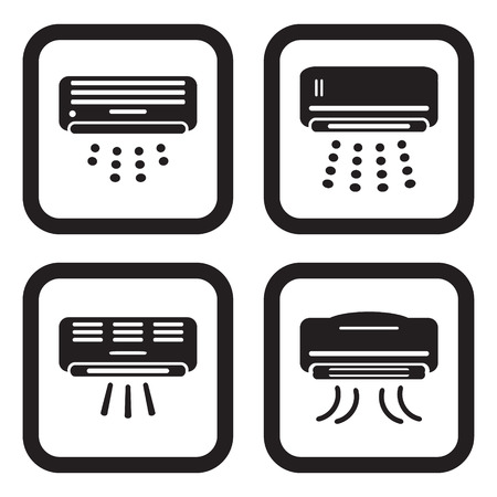 Air conditioner icon in four variationsのイラスト素材