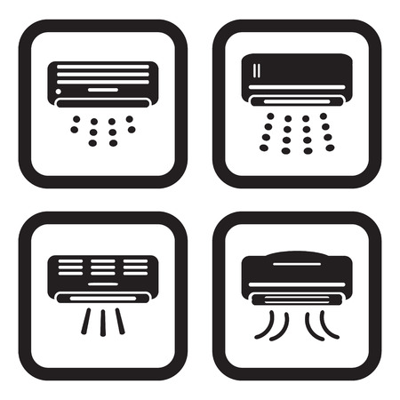 Air conditioner icon in four variations