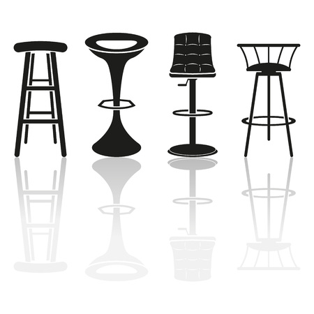 Bar stool iconsのイラスト素材