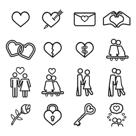 Love icon set. Vector eps10.のイラスト素材