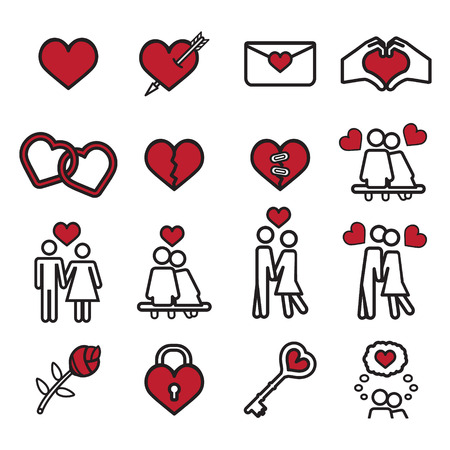 Love icon set. Vector eps10.のイラスト素材