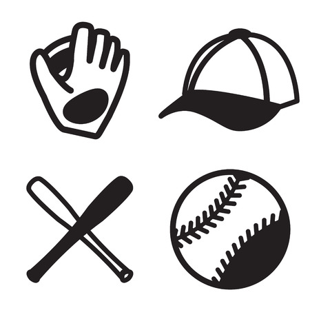 Baseball icon set. Vector eps 10.のイラスト素材