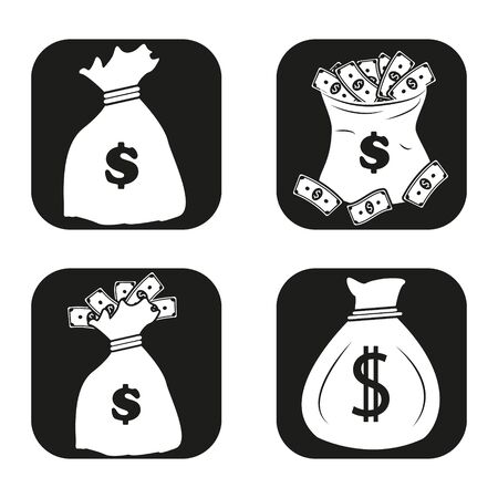 Money bag iconsのイラスト素材