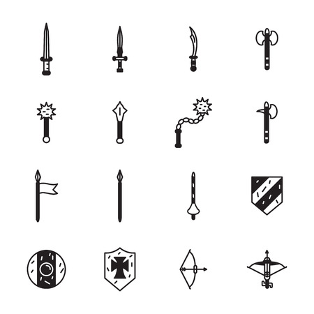 Medieval weapons icon set. Vector.のイラスト素材