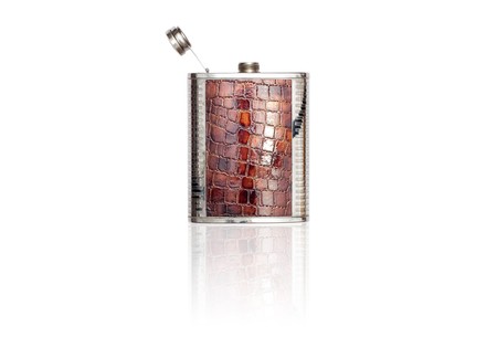 Steel flask with snake skinの写真素材