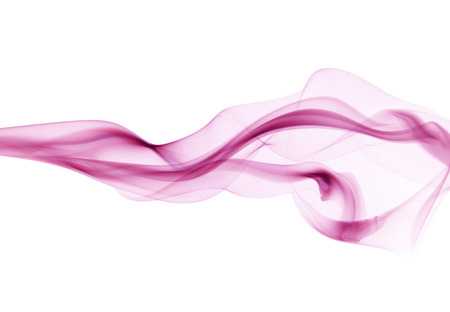 shot of pink abstract smoke form flowing across frame with copy space on a pure white backgroundの写真素材