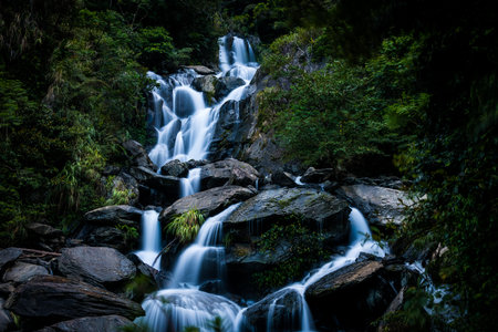 waterfall, beautiful natural landscapeの写真素材