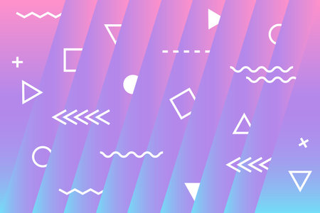 Amazing geometric background with beautiful color gradients from blue to pink and violet. Trendy...