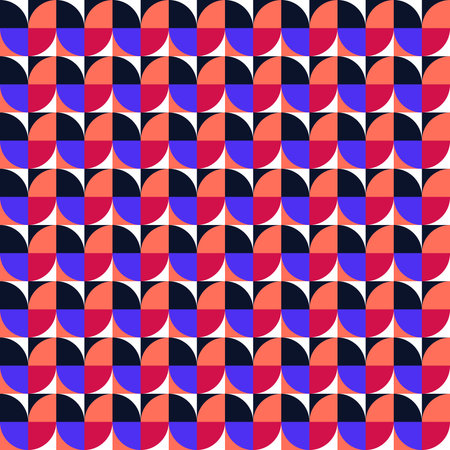 Geometric mosaic seamless pattern in trendy bold colors. Retro avant garde style abstract...