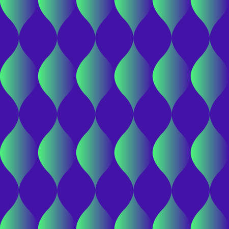 Trendy geometric pattern with abstract shapes in neon blue and turquoise color gradients. Abstract geometric background. Trendy neon vibrant bright colors. Vector illustration.のイラスト素材