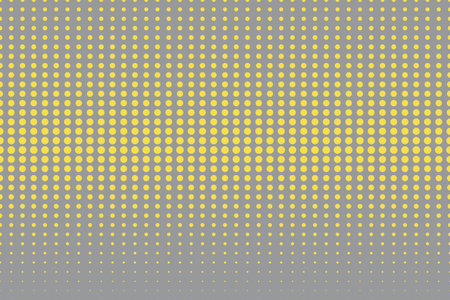 Halftone poster in yellow and gray colors. Modern abstract monochrome background with dots....