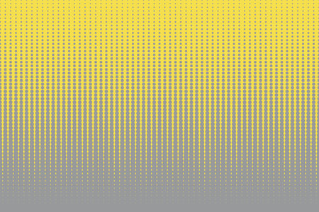 Trendy halftone background in yellow and gray colors. Abstract geometric poster with dots. Yellow...