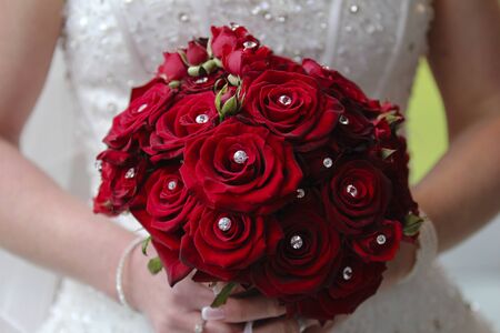 Bride holding flowersの写真素材