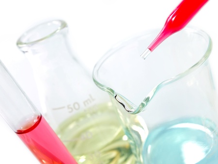 Science and medical glassware and test tube, Chemical laboratory の写真素材
