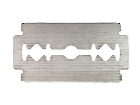 razor blade on white background 