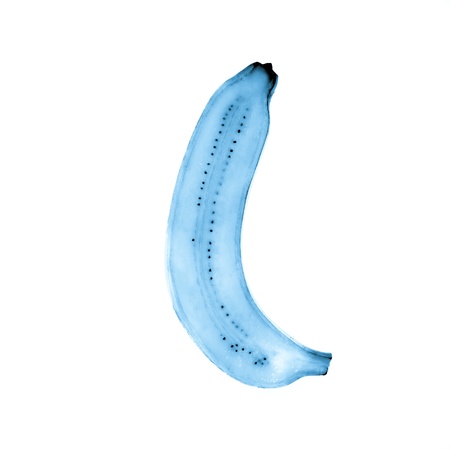 Cyanotype of x-ray bananaの写真素材
