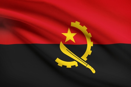Angolese flag blowing in the wind. Part of a series.の写真素材