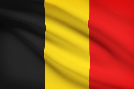 Belgian flag blowing in the wind. Part of a series.の写真素材