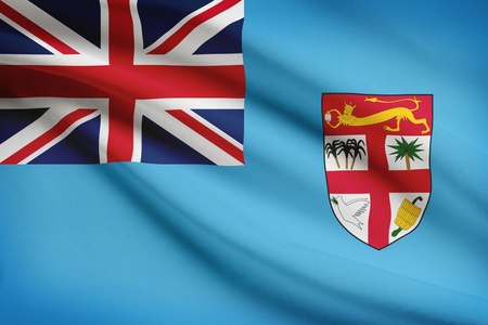Fijian flag blowing in the wind. Part of a series.の写真素材