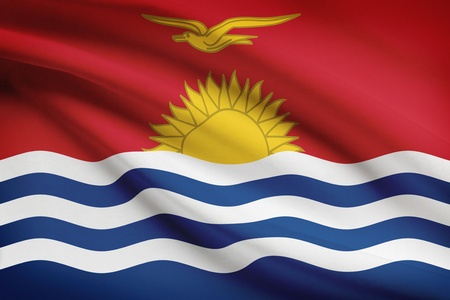 I-Kiribati flag blowing in the wind. Part of a series.の写真素材