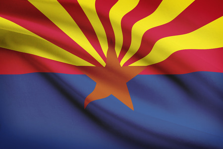 State of Arizona flag blowing in the wind. Part of a series.の写真素材