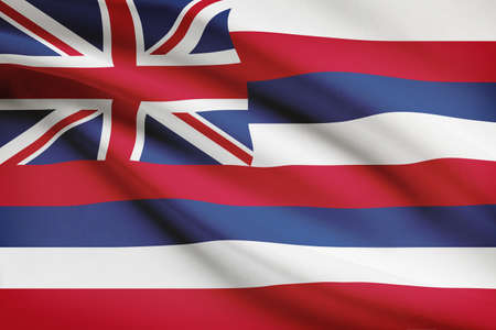 State of Hawaii flag blowing in the wind. Part of a series.の写真素材