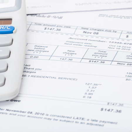 Utility bill and calculator - 1 to 1 ratio